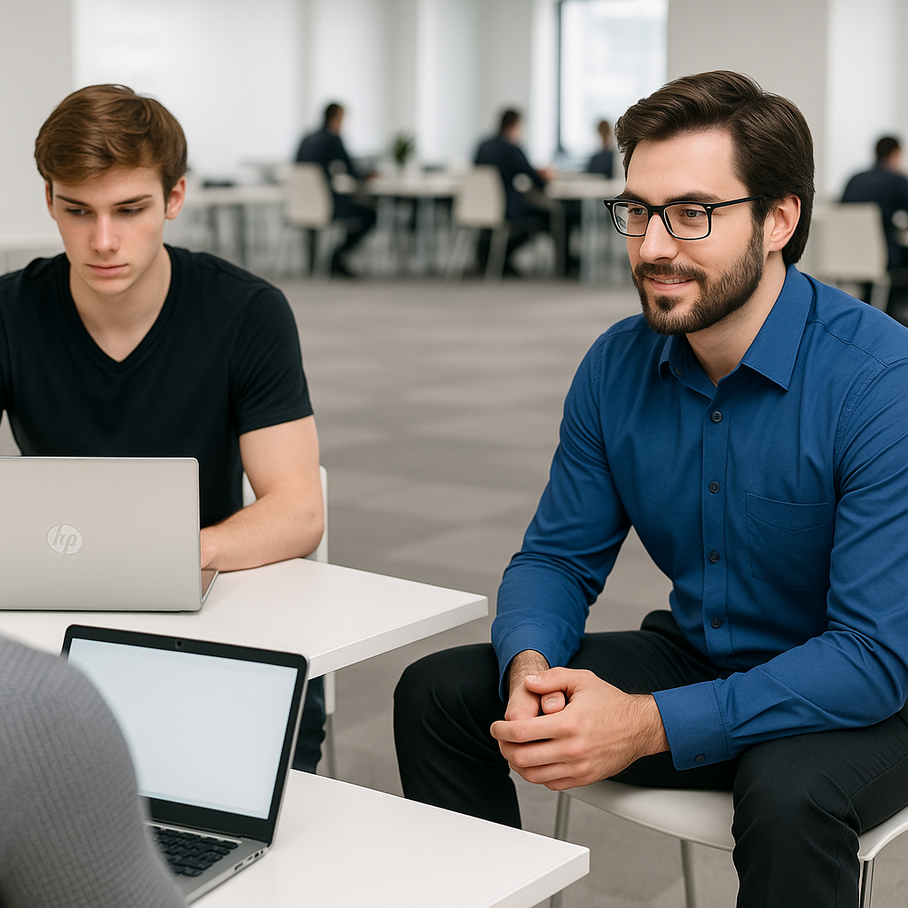 Modern professional office meeting